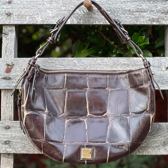 DOONEY & BOURKE Luna croc embossed leather hobo bag - Picture 8 of 10